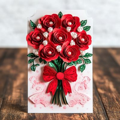 Bom preço. Cartões de felicitação de flores rectangulares únicos por atacado Excelente papel kraft seco Envelope incluído para requisitos B2B on-line