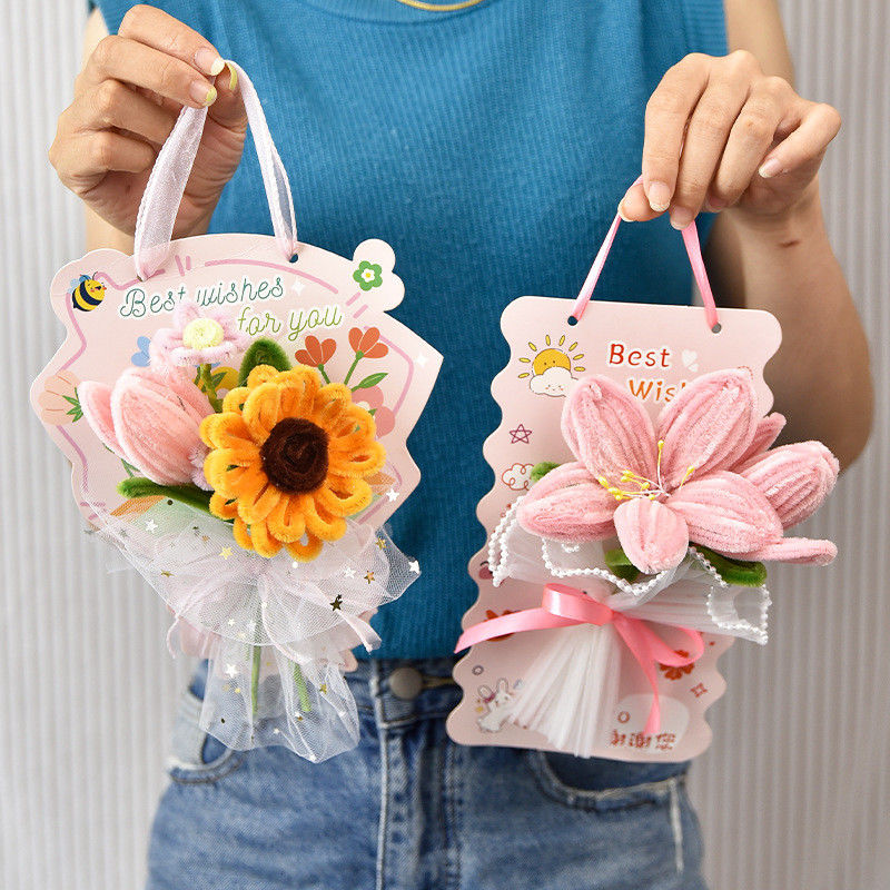 Impressão digital Cartões de felicitação de flores criativas em branco por dentro para mensagens pessoais