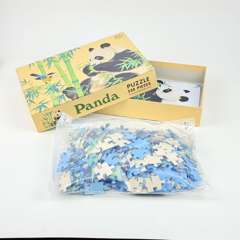 Puzzles de cartão brilhantes e coloridos para diversão familiar em ambientes internos