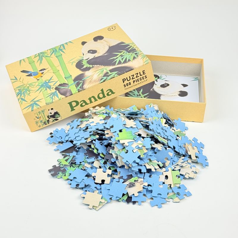 Puzzles de cartão brilhantes e coloridos para diversão familiar em ambientes internos