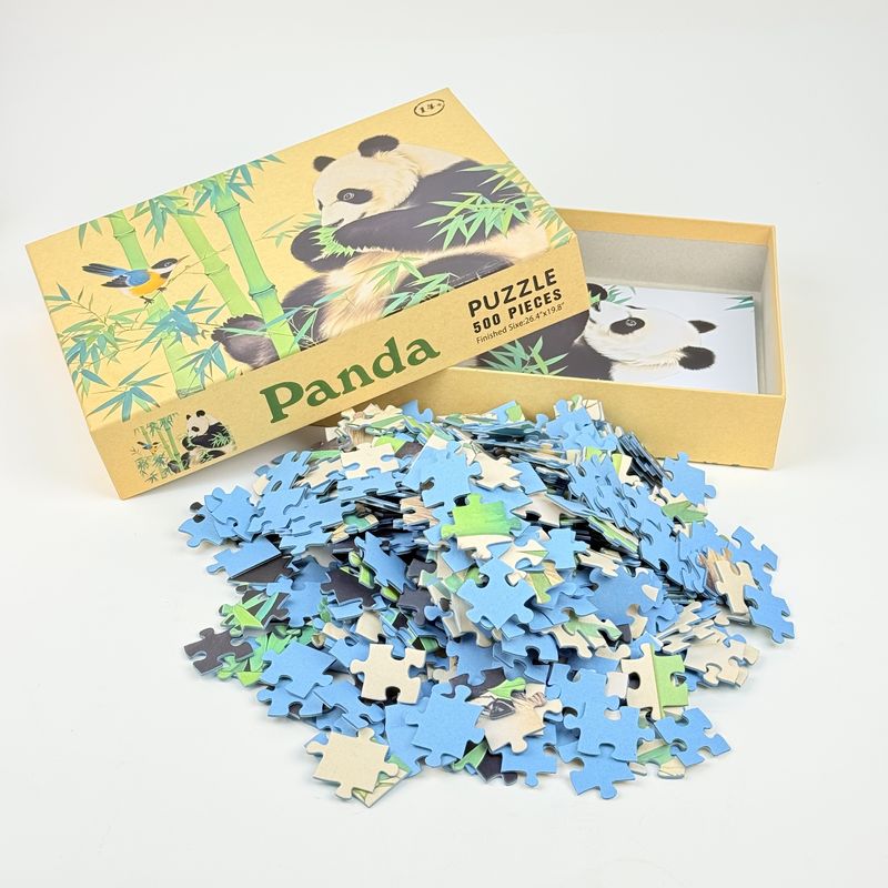 Puzzles de cartão brilhantes e coloridos para diversão familiar em ambientes internos